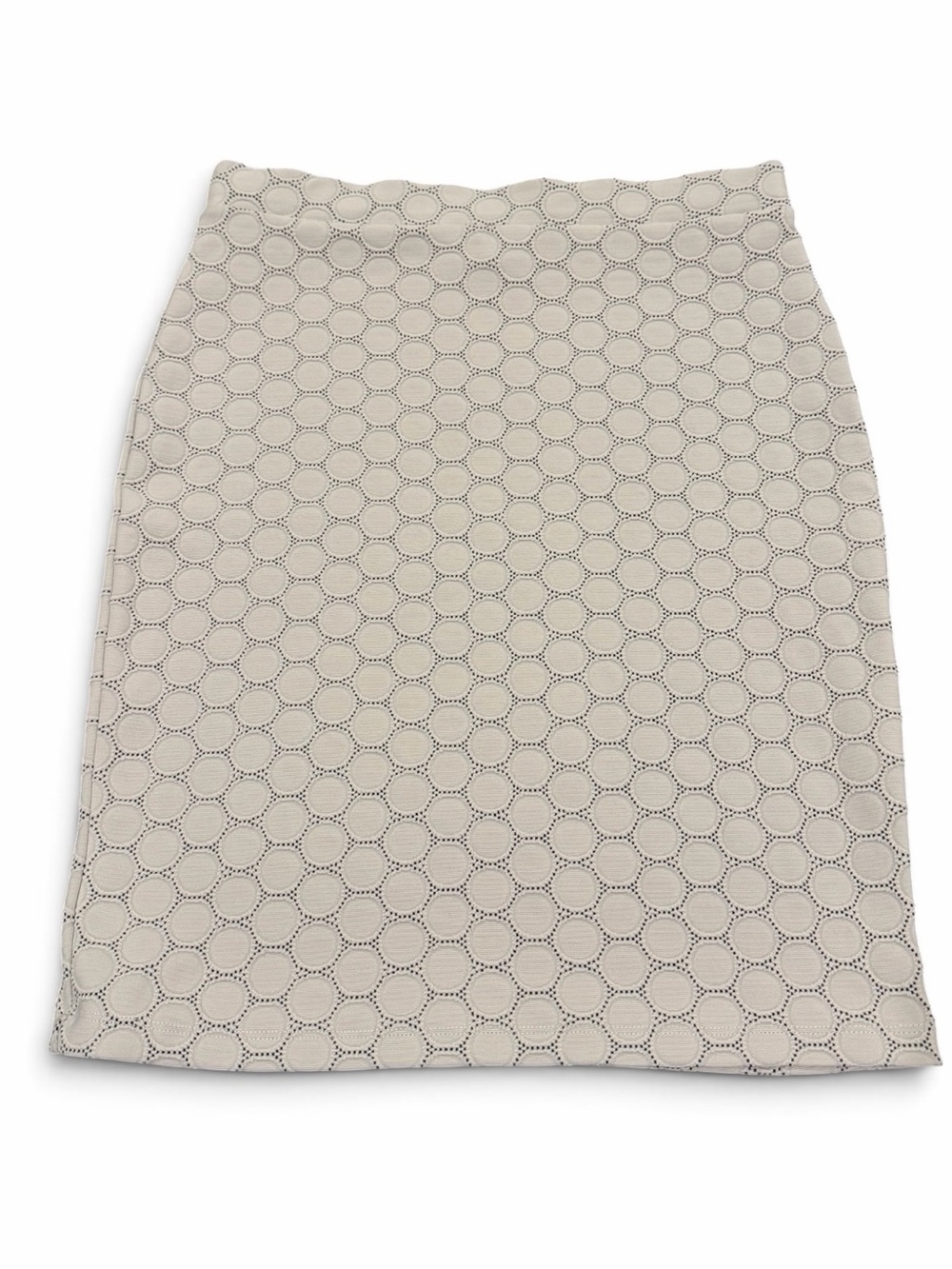 Leota Cream & Black Circle Motif Pencil Skirt Size Petite Small